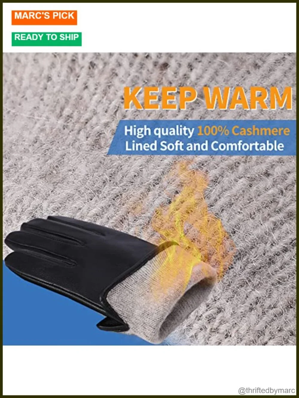 Nappa Lambskin Leather Gloves with Cashmere Lining Touchscreen
